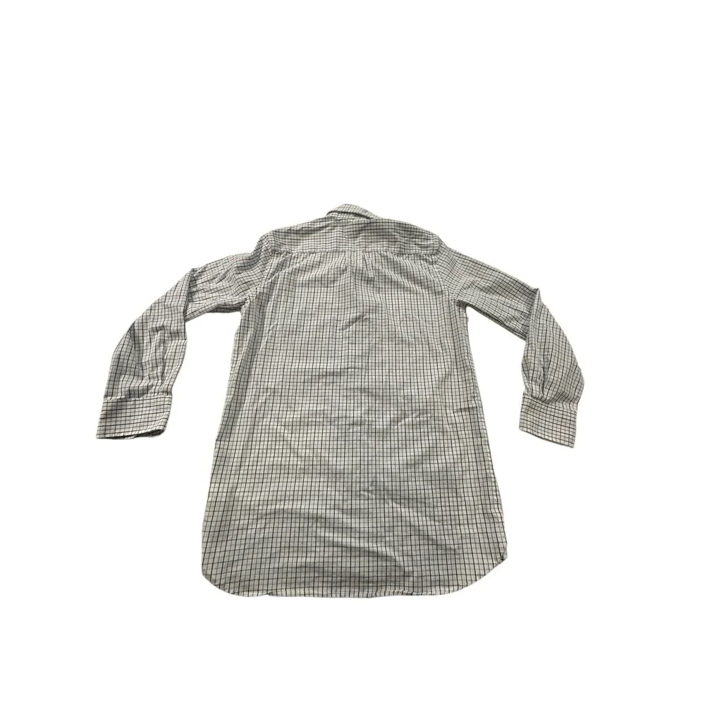 Boys Gap Kids Brown‎ Blue Plaid Long Roll Up  Sleeve Collar Shirt XL 12 EUC
